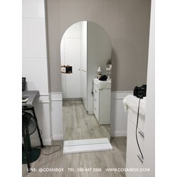 กระจกส่องตัว กระจกแต่งตัว กระจกเต็มตัว ขนาด 70x180 ซม. - ดีไซน์โค้งบน รุ่นฐานตั้งพื้น