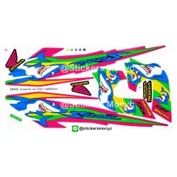 สติ๊กเกอร์ติดรถมอเตอร์ไซค์ Honda Sonic 125 ฮอนด้า โซนิค แต่ง ปี 2017 รุ่น 1 ลายฉลาม ติดได้ทุกรุ่น (เคลือบเงา)