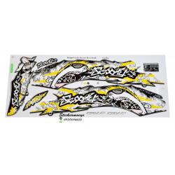 สติ๊กเกอร์ติดรถมอเตอร์ไซค์ Honda Scoopy i ปี 2012 รุ่น 7 Active Boy ติดรถสี ดำ เหลือง (เคลือบเงาแท้)