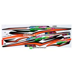 สติ๊กเกอร์ติดรถมอเตอร์ไซค์ Honda Wave 100 S ปี 2008 รุ่น 11 ติดรถ สีส้ม (เคลือบเงา)