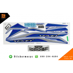 เวฟ 110i สติ๊กเกอร์ wave 110i ปี 2019 รุ่น 29 ล้อแแม๊ก ติดรถ สีนํ้าเงิน ฟ้า (เคลือบเงา)