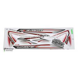 สติ๊กเกอร์ติดรถมอเตอร์ไซค์ Honda Wave 110 i ปี 2015 รุ่น 19 Fi Evolution ติดรถสี ขาว ดำ (เคลือบเงา)