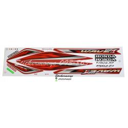 สติ๊กเกอร์ติดรถมอเตอร์ไซค์ Honda Wave 110 i ปี 2013 รุ่น 16 ติดรถสี แดง ขาว (เคลือบเงา)
