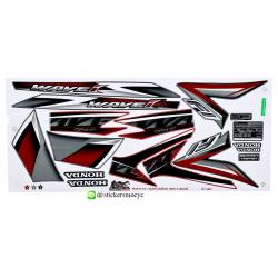 สติ๊กเกอร์ติดรถ มอเตอร์ไซค์ เวฟ 110i สติ๊กเกอร์ wave 110i ปี 2017 รุ่น 25 สีดํา แดง (เคลือบเงา)