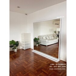 กระจกส่องตัว กระจกแต่งตัว กระจกเต็มตัว ขนาด 180x180 ซม. - รุ่นฐานตั้งพื้น