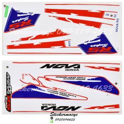 สติ๊กเกอร์ติดรถมอเตอร์ไซค์ Honda Nova RS ปี 1992 ติดรถสี แดง (เคลือบเงา)