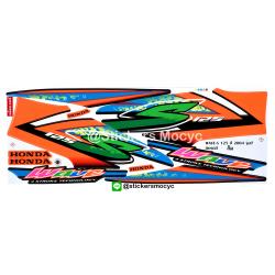 สติ๊กเกอร์ติดรถ มอเตอร์ไซค์ ฮอนด้า เวฟ125s แต่ง Honda Wave125S แต่ง ปี 2004 รุ่น 7 ติดรถ สี ส้ม (เคลือบเงา)