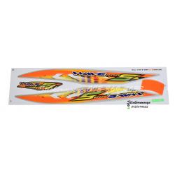 สติ๊กเกอร์ติดรถมอเตอร์ไซค์ Honda Wave 100 S ปี 2006 รุ่น 9 ติดรถสี ส้ม (เคลือบเงา)