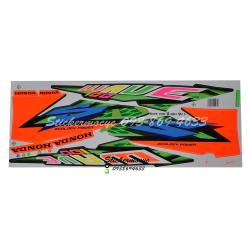 สติ๊กเกอร์ติดรถมอเตอร์ไซค์ Honda Wave 100 S ปี 2004 รุ่น 5 ติดรถสี ส้ม (เคลือบเงา)