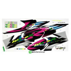 สติ๊กเกอร์ติดรถ มอเตอร์ไซค์ ฮอนด้า เวฟ 125อาร์ Sticker Honda Wave 125R ปี 2004 รุ่น 6 ติดรถ สีเงิน (เคลือบเงา)