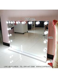 กระจกแต่งหน้า กระจกมีไฟ (Frameless : ไร้ขอบ) - 110 x 80 cm. ไฟ 3 ด้าน (รุ่นตั้งโต๊ะ)