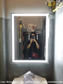 กระจกแต่งหน้า กระจกมีไฟ (ซ่อนไฟ) - 60 x 80cm. (รุ่นแขวนผนัง)