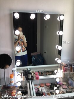 กระจกแต่งหน้า กระจกมีไฟ (Frameless : ไร้ขอบ) - 60 x 80cm. ไฟ 3 ด้าน (รุ่นแขวนผนัง)