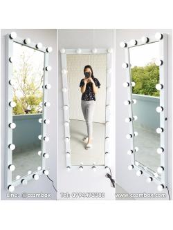 กระจกแต่งหน้ามีไฟ กระจกส่องตัว กระจกมีไฟ - 48x130cm. (รุ่นแขวนติดผนัง)