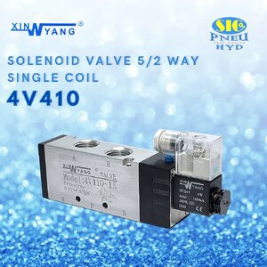 4V410 : SOLENOID VALVE XINYANG โซลินอยด์วาล์ว 5/2 SINGLE COIL PORT 1/2" PT