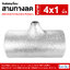 ข้อต่อเชื่อมชน ข้อต่อชนเชื่อมสามทาง ขนาด 4x1 นิ้ว (Butt Weld Tee Eccentric Reducer)