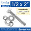 น็อต+สกรู+2แหวน SCREW NUT ขนาด 1/2x2" (4 หุน ยาว 2 นิ้ว)