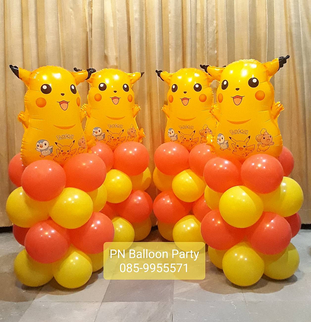 ลูกโป่งปิกาจู โปเกมอน ลูกโป่งแบบวางตั้งพื้น 4 ชั้น Pokemon Pikachu Balloon