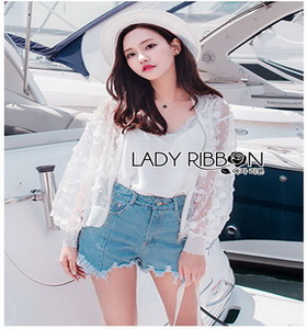 Lady Ribbon Lace Bomber Jacket บอมเบอร์แจ็คเก็ต