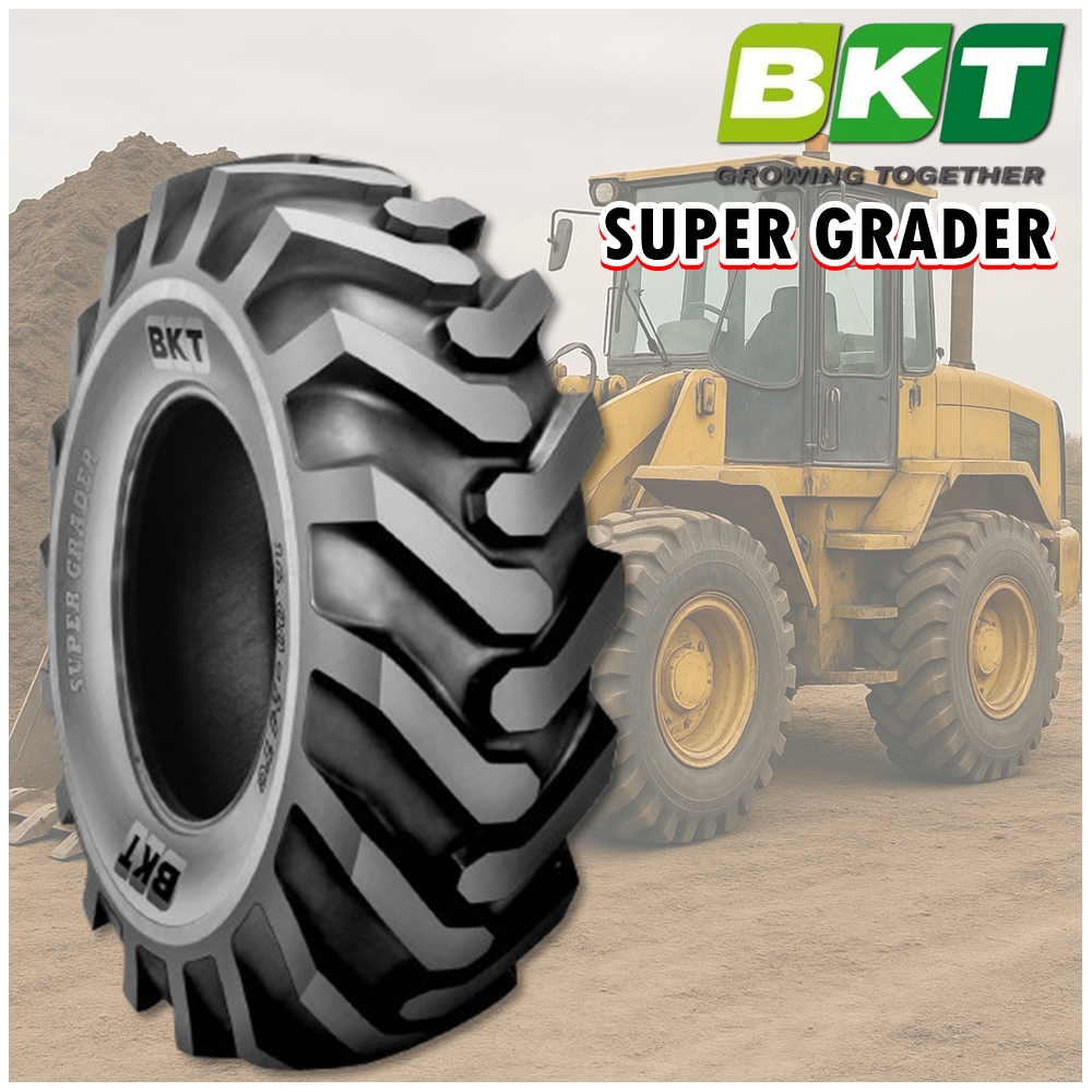 ยางรถอุตสาหกรรมและการเกษตร ขนาด 14.00-24 รุ่น SUPER GRADER ชนิด TL 16PR ยี่ห้อ BKT