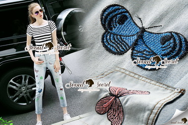 Lady Ribbon Online เสื้อผ้า ออนไลน์ ของแท้ SS09230616 Seoul Secret Say's ....Forestta Coral Blue Tone Print Nifty Dress