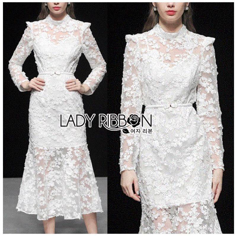 White Lace Dress เดรสยาวผ้าลูกไม้สีขาวบริสุทธิ์