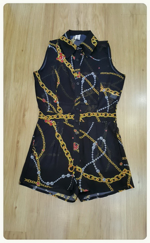 จั๊มสูทขาสั้น+ผ้าคลุม งานเกาหลีผ้าชีฟอง