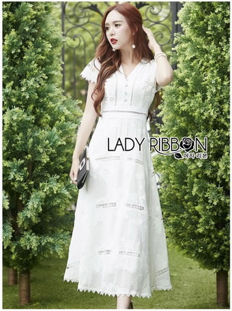 Lady Hana Lace Lady Ribbon Maxi Dress