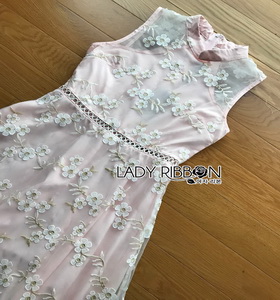 Lady Ribbon Organza Dress with Pink Lining