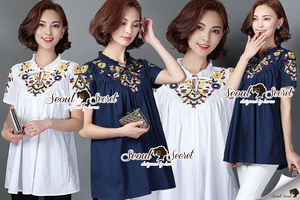 Lady Ribbon Online เสื้อผ้าออนไลน์ ขายส่ง Seoul Secret ของแท้ SS08140716 Seoul Secret Say's... Bohe Style Stick Blouse