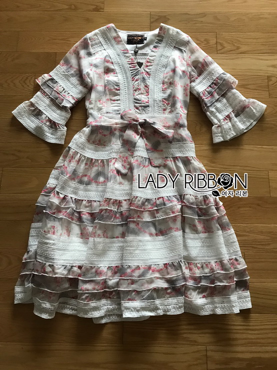 Dress เดรสผ้าชีฟองพิมพ์ลายดอกไม้