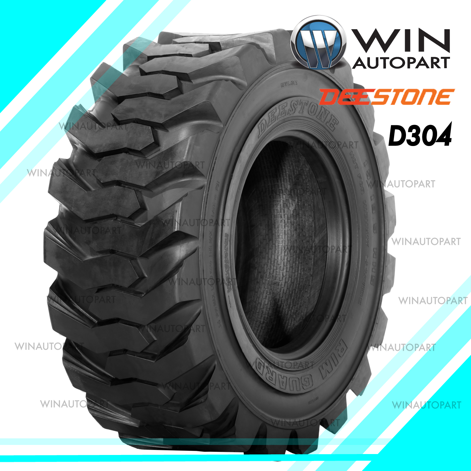 ยางรถตัก ยี่ห้อ DEESTONE รุ่น D304 TL ขนาด 27X8.50-15 ,27X10.50-15 ,12-16.5 ,10-16.5 ,15-19.5 ,14-17.5