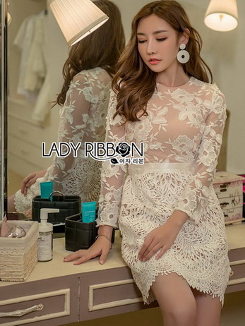 Lady Gabriella Elegant Chic Mixed Lace Dress