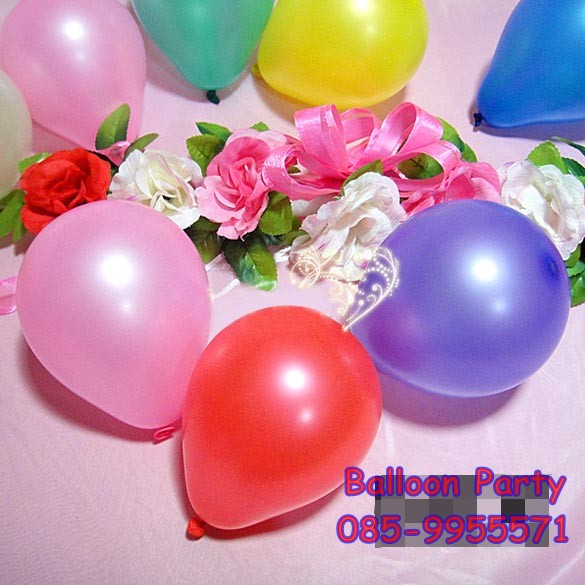 ลูกโป่งสีมุก สีชมพูพาสเทล ขนาด 5 นิ้ว Latex Metalic Color Balloon แพคละ 20 ใบ
