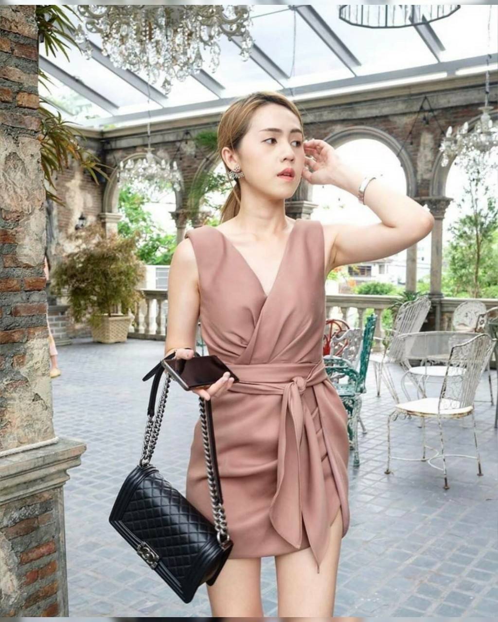 เดรสพร้อมสายผูกเอว