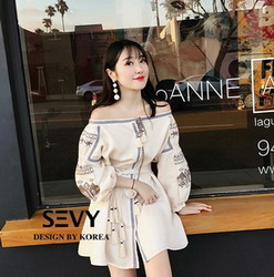 Mini dress เสื้อผ้างานปักผ้าฝ้าย