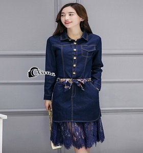 พร้อมส่งเดรสยีนส์ ชุดเดรสเกาหลี Cliona