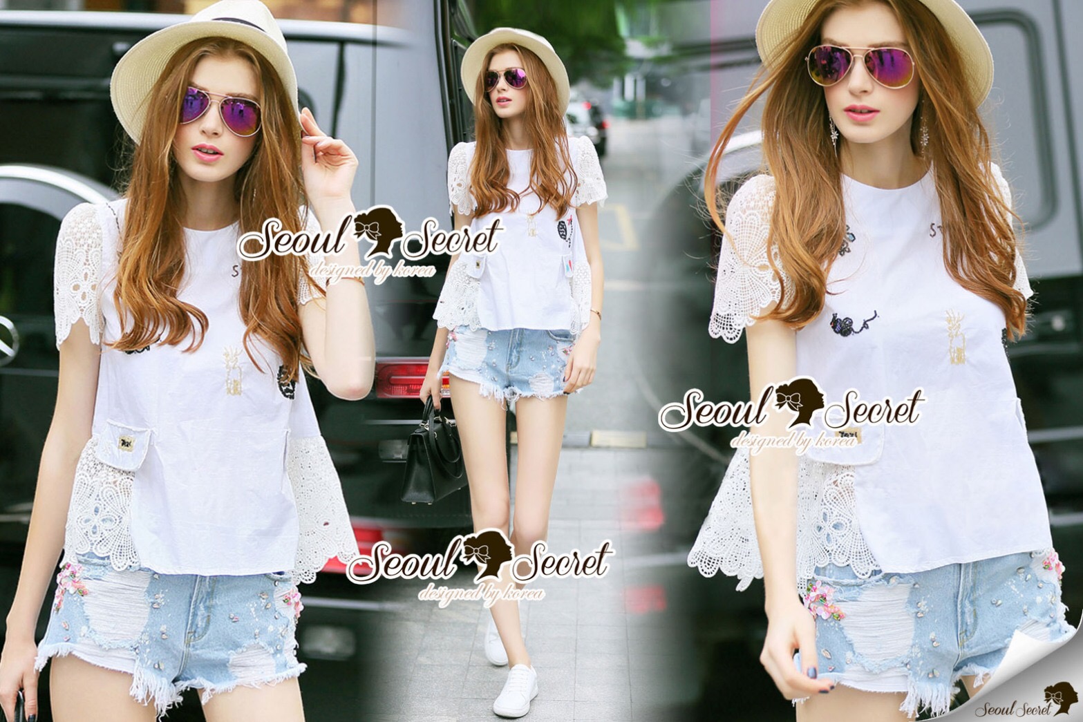 Lady Ribbon Online SS19060616 Seoul Secret Say's...Lacely Sleeve Nifty Blouse