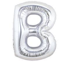 ลูกโป่งตัวอักษร B ขนาด 40 นิ้ว สีเงิน Alphabet Letter Foil Balloon Silver Color