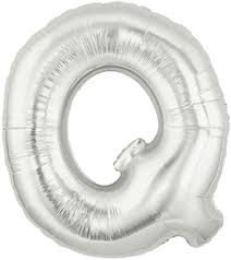 ลูกโป่งตัวอักษร Q ขนาด 40 นิ้ว สีเงิน Alphabet Letter Foil Balloon Silver Color