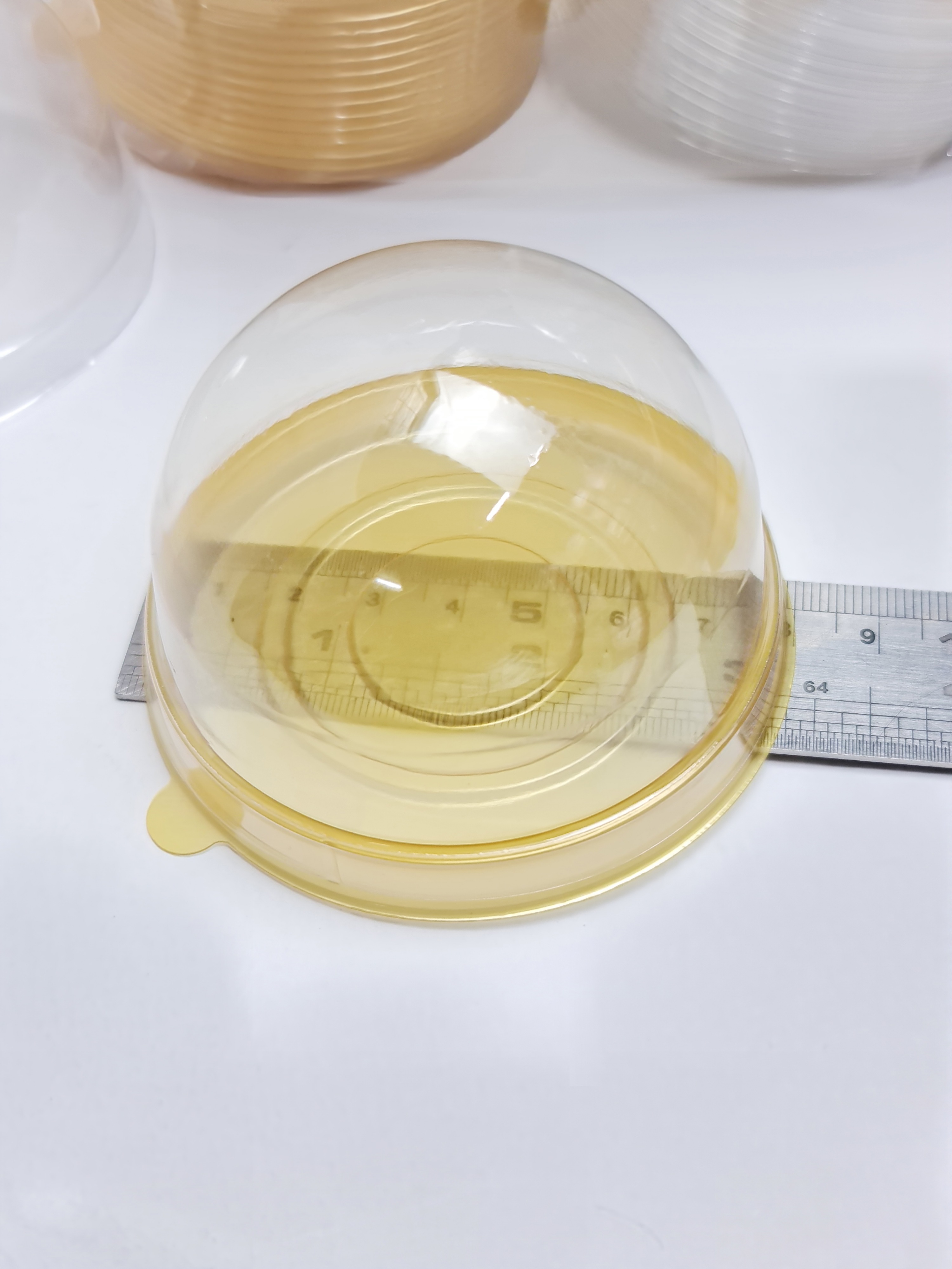กล่องกลมฝาโดม 6.7*4.8cm. 50ชุด/แพ็ค กล่องขนมไหว้พระจันทร์ ขนมเปี๊ยะ ขนมวุ้น เค้กส้ม ของไหว้ ของชำร่วย bbpo j12