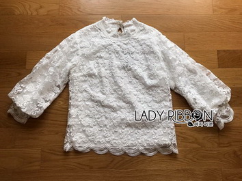 ผ้าลูกไม้สีขาวสไตล์วินเทจเฟมินีน