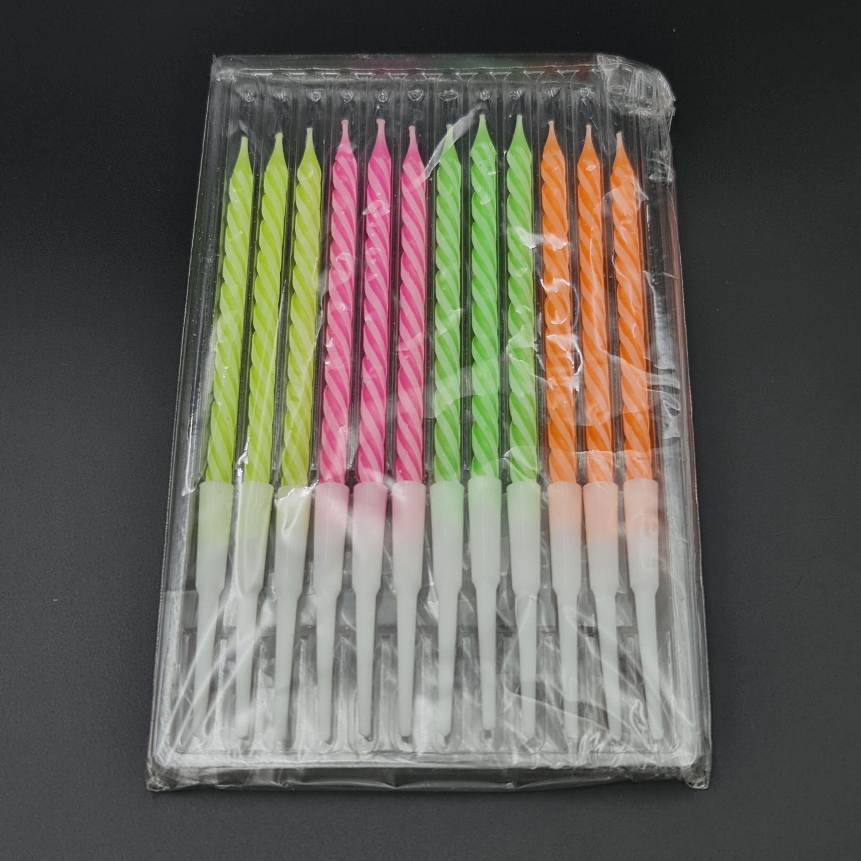 เทียนปักเค้ก เทียนวันเกิด 13cm.*12แท่ง*6แพ๊ค เค้กวันเกิด เทียนผอม j12 เจริญ12