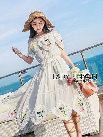 Lady Elise Summer Embroidered Chiffon Dress