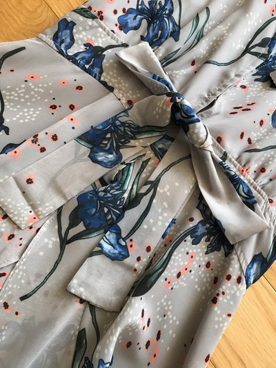 Chiffon Dress เดรสผ้าชีฟองพิมพ์ลายดอกไม้สีน้ำเงิน