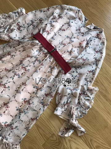 เดรสผ้าชีฟองพิมพ์ลายดอกไม้