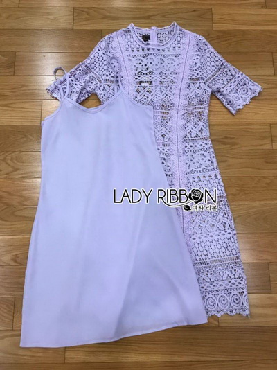 Lace Dress เดรสสั้นผ้าลูกไม้สีพาสเทลทรงเบสิก