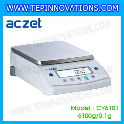 เครื่องชั่ง aczet CY6101 precision balance 6100gx0.1g เครื่องชั่งทศนิยม 1 ตำแหน่ง เครื่องชั่งละเอียดสูง6100g เครื่องชั่งน้ำหนัก4100g พิกัด 6100g ค่าละเอียด 0.1g เครื่องชั่งยี่ห้อ Aczet รุ่น CY6101
