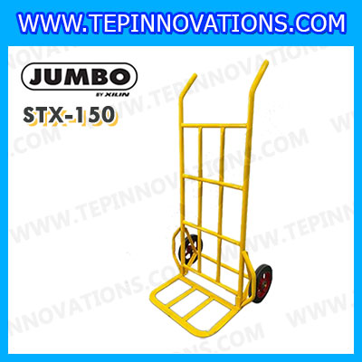 รถเข็นเหล็กสองล้อ แบบตรง รับน้ำหนัก 150 กก. สีเหลือง STX-150 ยี่ห้อ JUMBO รุ่น STX-150