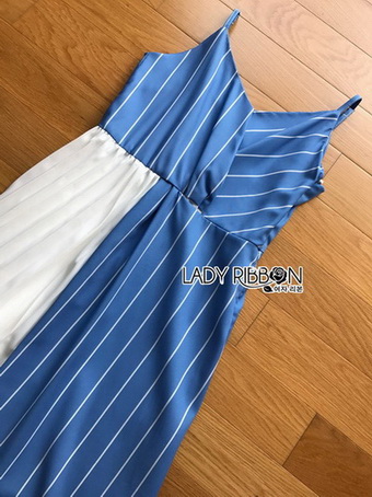 Two-Tone Striped Twisted Lady Ribbon Dress